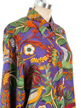 Salvatore Ferragamo Printed Silk Blouse Top arcadeshops.com