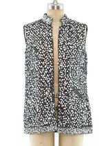 Metallic Sequin Embellished Vest Jacket arcadeshops.com