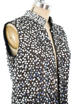 Metallic Sequin Embellished Vest Jacket arcadeshops.com