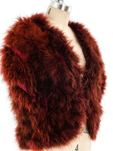 Copper Marabou Feather Sleeveless Jacket Jacket arcadeshops.com