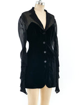 Romeo Gigli Chiffon Accented Velvet Jacket Jacket arcadeshops.com