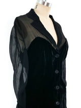 Romeo Gigli Chiffon Accented Velvet Jacket Jacket arcadeshops.com
