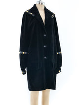 Balenciaga Stud Trimmed Suede Coat Outerwear arcadeshops.com