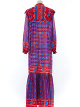 Ikat Printed Cotton Ruffle Dress Dress arcadeshops.com