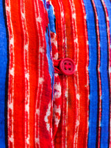 Ikat Printed Cotton Ruffle Dress Dress arcadeshops.com