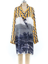 Dries Van Noten Printed Satin Wrap Dress Dress arcadeshops.com