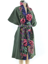 Kenzo Knit Coat with Tufted Floral Applique Outerwear arcadeshops.com