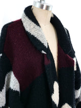 Geometric Pattern Maxi Cardigan Jacket arcadeshops.com
