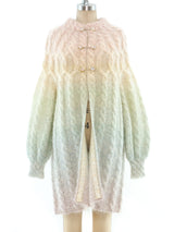 Cable Knit Ombre Pastel Cardigan Jacket arcadeshops.com