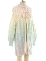 Cable Knit Ombre Pastel Cardigan Jacket arcadeshops.com