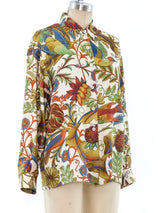 Salvatore Ferragamo Printed Silk Blouse Top arcadeshops.com
