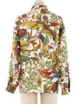 Salvatore Ferragamo Printed Silk Blouse Top arcadeshops.com