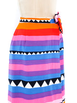 Rainbow Striped Wrap Skirt Bottom arcadeshops.com