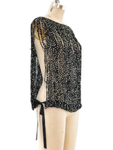 Glitter Embellished Fringe Top Top arcadeshops.com