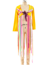 Rainbow Ribbon Embellished Crop Jacket Jacket arcadeshops.com