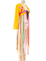 Rainbow Ribbon Embellished Crop Jacket Jacket arcadeshops.com