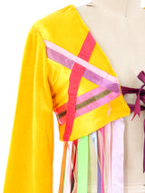 Rainbow Ribbon Embellished Crop Jacket Jacket arcadeshops.com
