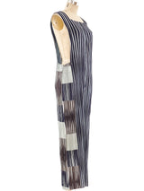 Issey Miyake Striped Plisse Pleated Jumpsuit Suit arcadeshops.com