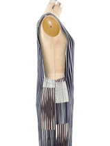 Issey Miyake Striped Plisse Pleated Jumpsuit Suit arcadeshops.com