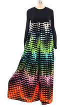 Printed Velvet Palazzo Jumpsuit Suit arcadeshops.com