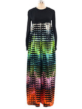 Printed Velvet Palazzo Jumpsuit Suit arcadeshops.com