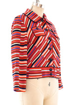 Striped Wool Cropped Jacket Jacket arcadeshops.com