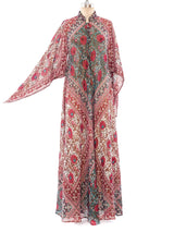 Block Printed Angel Sleeve Caftan Dress arcadeshops.com
