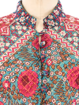 Block Printed Angel Sleeve Caftan Dress arcadeshops.com