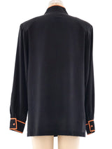 Bob Mackie Butterfly Printed Silk Blouse Top arcadeshops.com