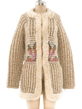 Chenille Floral Handknit Jacket Jacket arcadeshops.com