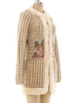 Chenille Floral Handknit Jacket Jacket arcadeshops.com