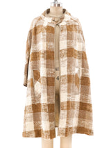 Checker Pattern Tweed Coat Outerwear arcadeshops.com