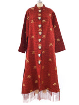 Rust Matelasse Maxi Coat Outerwear arcadeshops.com