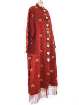 Rust Matelasse Maxi Coat Outerwear arcadeshops.com