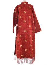 Rust Matelasse Maxi Coat Outerwear arcadeshops.com