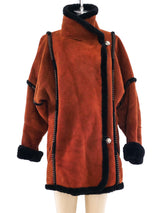 Rust Shearling Coat Outerwear arcadeshops.com