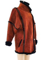Rust Shearling Coat Outerwear arcadeshops.com