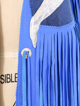 Fringed Blue Leather Western Jacket Jacket arcadeshops.com