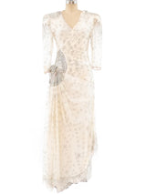 Zandra Rhodes Embellished Silk Chiffon Gown Dress arcadeshops.com