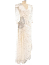 Zandra Rhodes Embellished Silk Chiffon Gown Dress arcadeshops.com