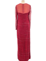 Richilene Glitter Embellished Silk Column Dress Dress arcadeshops.com