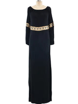 Givenchy Metallic Trimmed Jersey Goddess Gown Dress arcadeshops.com