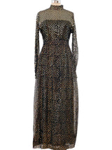 Victor Costa Gold Sequin Embellished Dress Dress arcadeshops.com