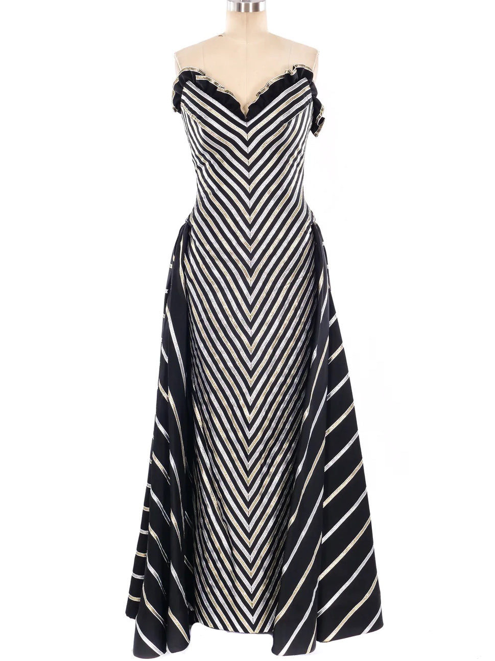 Chevron Stripe Strapless Dress