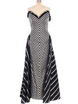 Metallic Chevron Striped Gown Dress arcadeshops.com