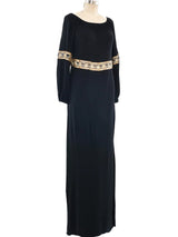 Givenchy Metallic Trimmed Jersey Goddess Gown Dress arcadeshops.com