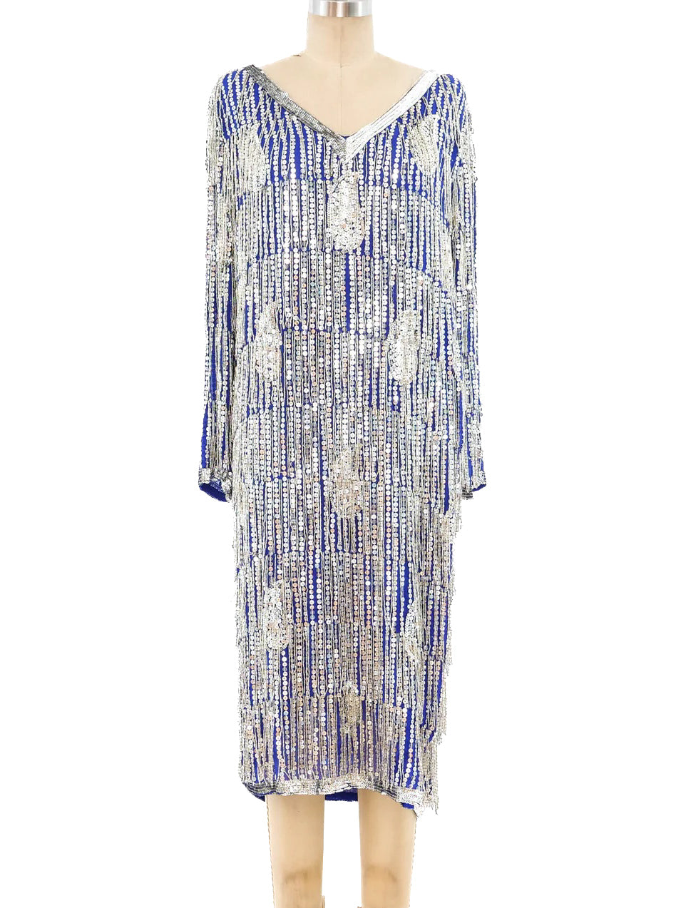 Silver Beaded Fringe Dress Silver Beaded Fringe Dress