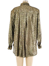 Metallic Leopard Printed Blouse Top arcadeshops.com