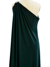 Adele Simpson Rhinestone Clasp Jersey Gown Dress arcadeshops.com