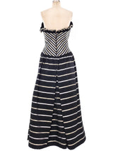 Metallic Chevron Striped Gown Dress arcadeshops.com